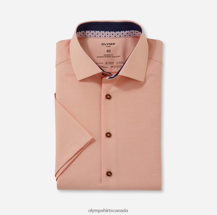 OLYMP Luxor 24/Seven Modern Fit, Business Shirt, Global Kent, Mandarin H2P42H1194 Clothing