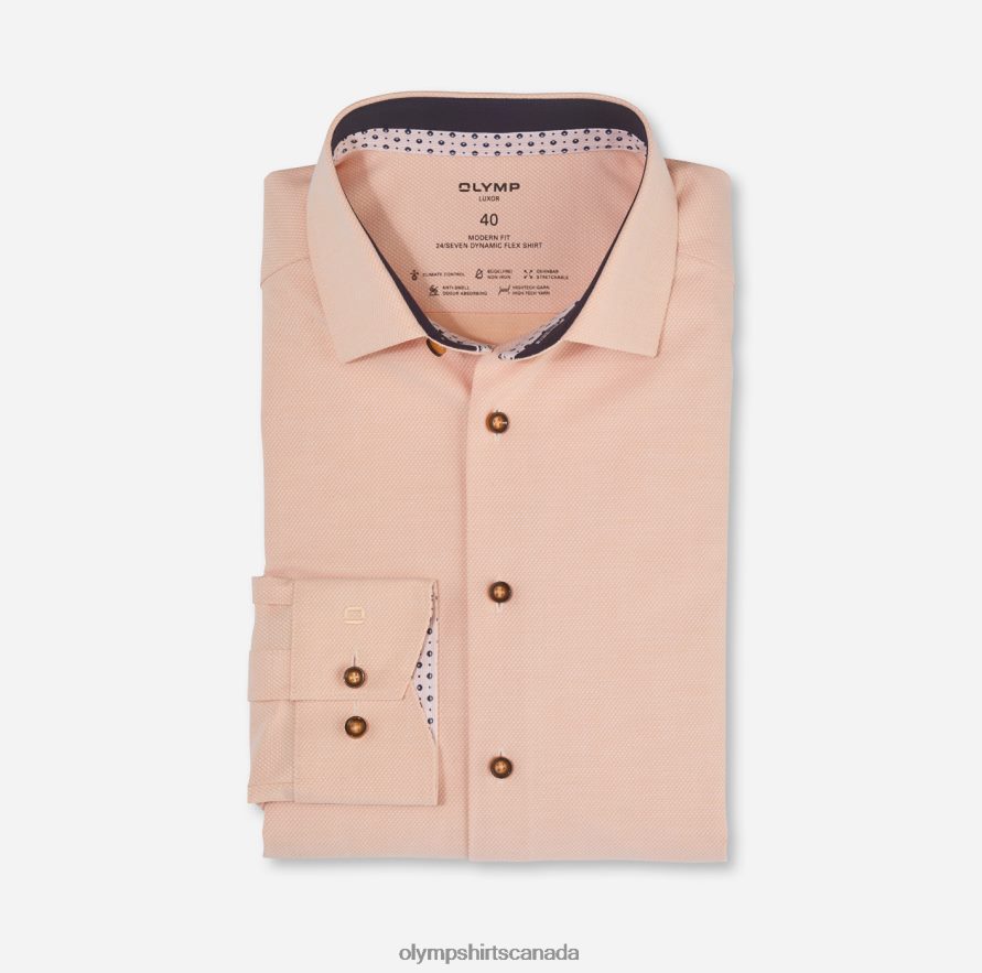 OLYMP Luxor 24/Seven Modern Fit, Business Shirt, Global Kent, Mandarin H2P42H1245 Clothing