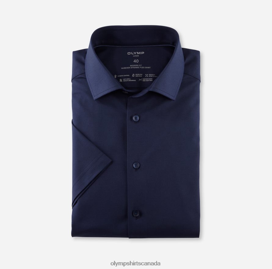 OLYMP Luxor 24/Seven Modern Fit, Business Shirt, Global Kent, Marine H2P42H1039 Clothing