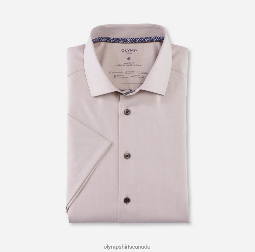 OLYMP Luxor 24/Seven Modern Fit, Business Shirt, Global Kent, Natural H2P42H942 Clothing