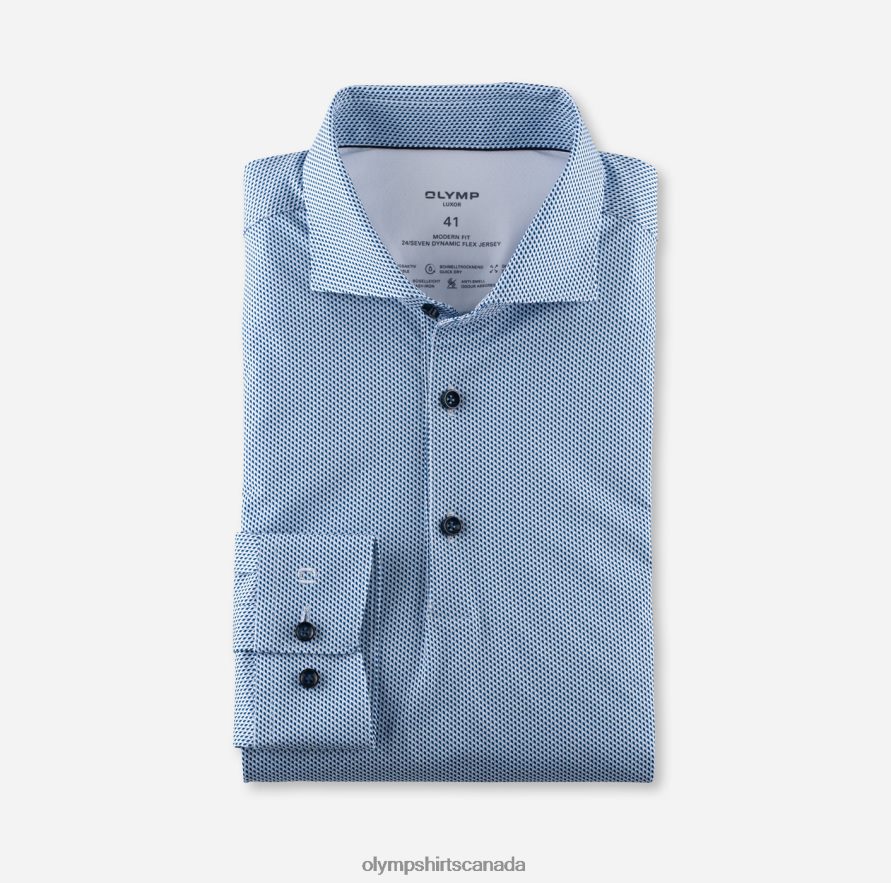 OLYMP Luxor 24/Seven Modern Fit, Business Shirt, Kent, Bleu H2P42H1106 Clothing