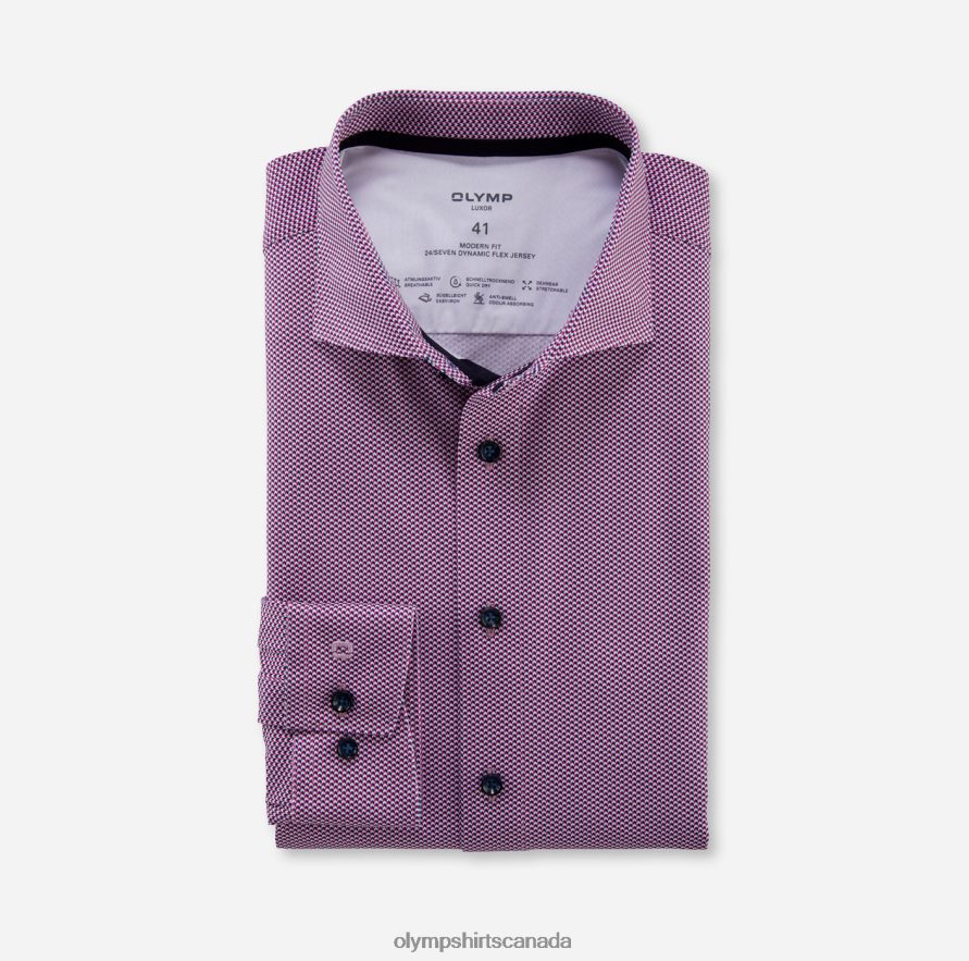 OLYMP Luxor 24/Seven Modern Fit, Business Shirt, Kent, Fuchsia H2P42H1043 Clothing