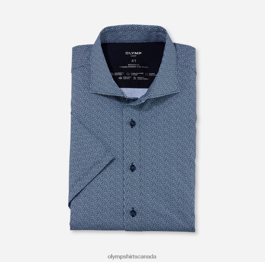 OLYMP Luxor 24/Seven Modern Fit, Business Shirt, Kent, Light Green H2P42H1178 Clothing