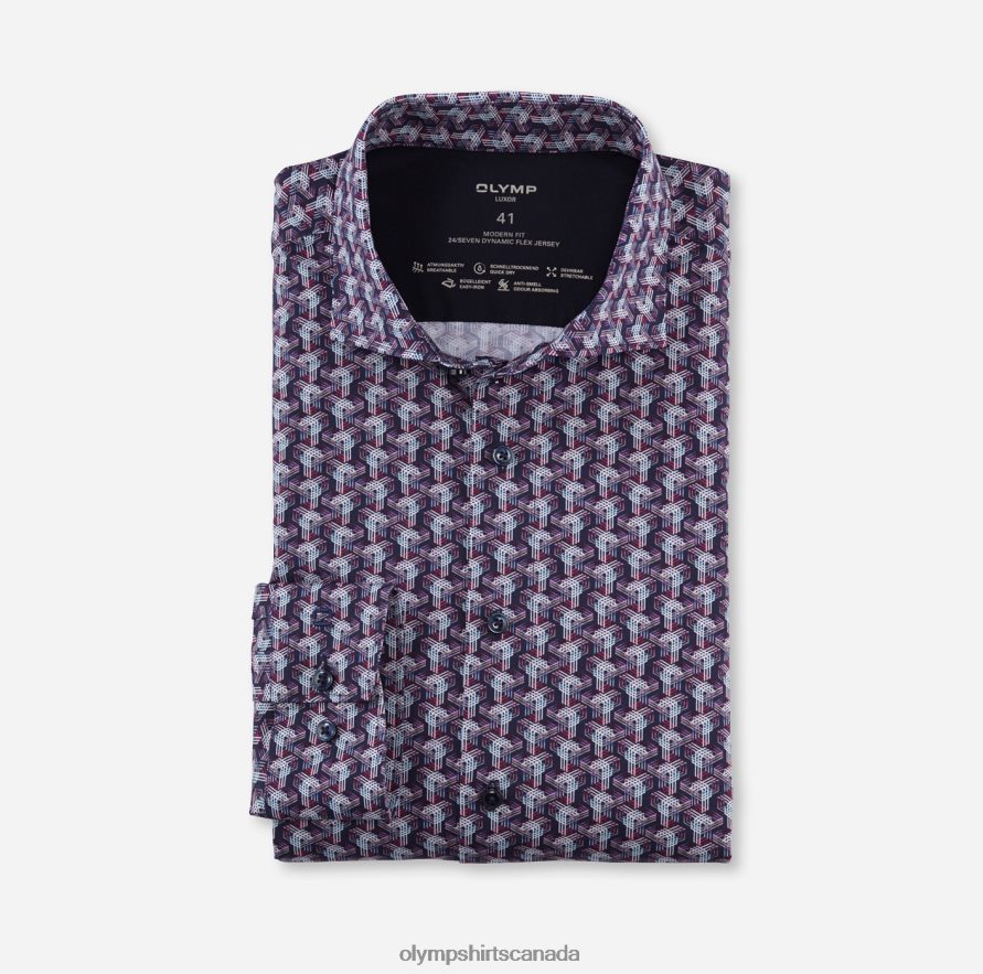 OLYMP Luxor 24/Seven Modern Fit, Business Shirt, Kent, Marine H2P42H1084 Clothing