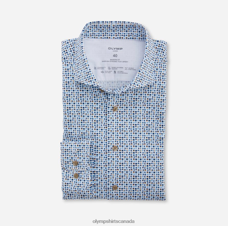 OLYMP Luxor 24/Seven Modern Fit, Business Shirt, Kent, Natural H2P42H1126 Clothing