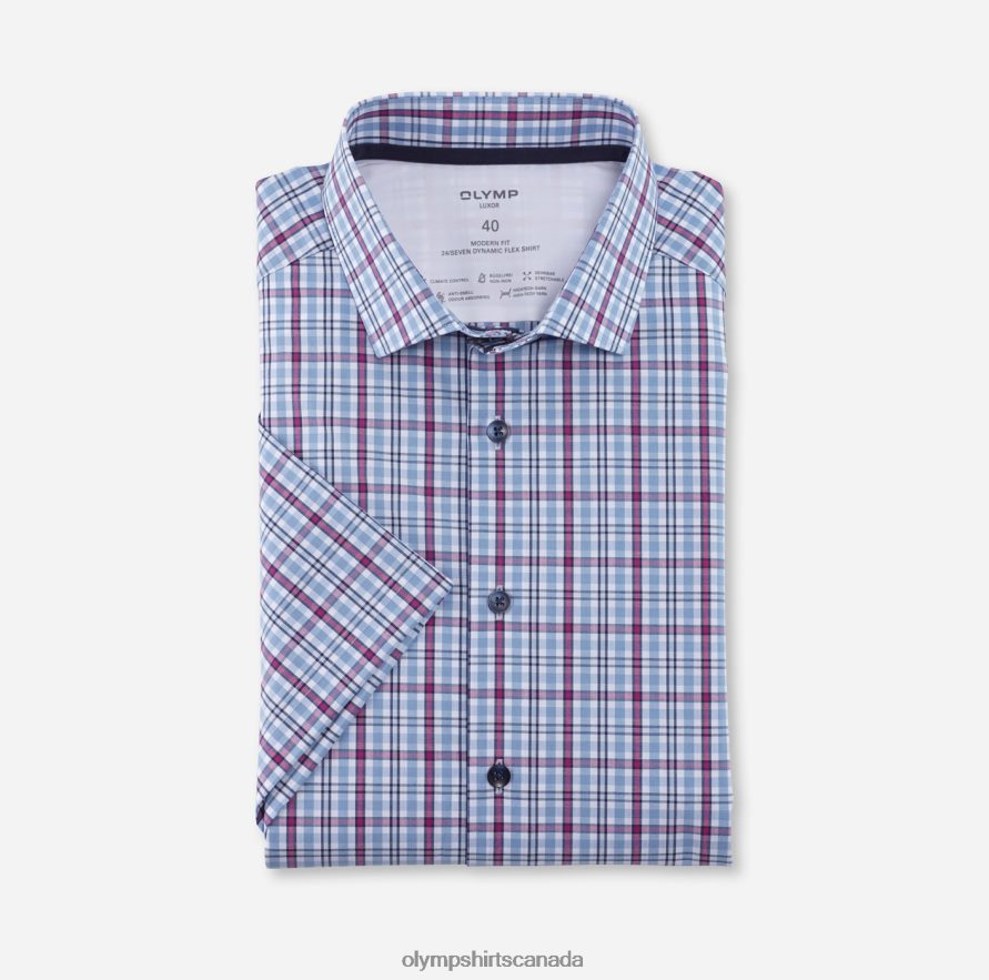 OLYMP Luxor 24/Seven Modern Fit, Business Shirt, Modern Kent, Fuchsia H2P42H927 Clothing