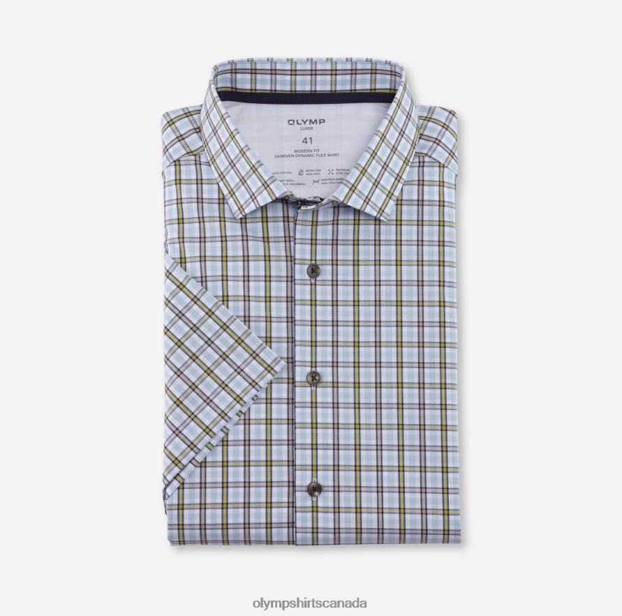 OLYMP Luxor 24/Seven Modern Fit, Business Shirt, Modern Kent, Lime H2P42H1052 Clothing