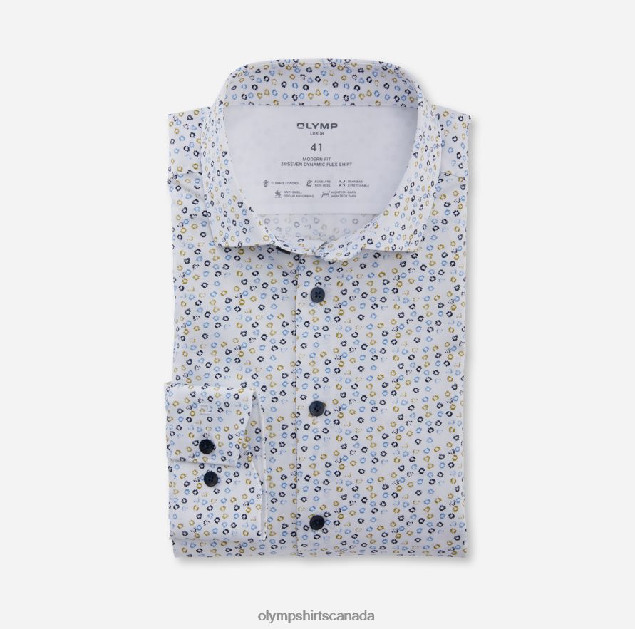 OLYMP Luxor 24/Seven Modern Fit, Business Shirt, Modern Kent, Lime H2P42H1136 Clothing