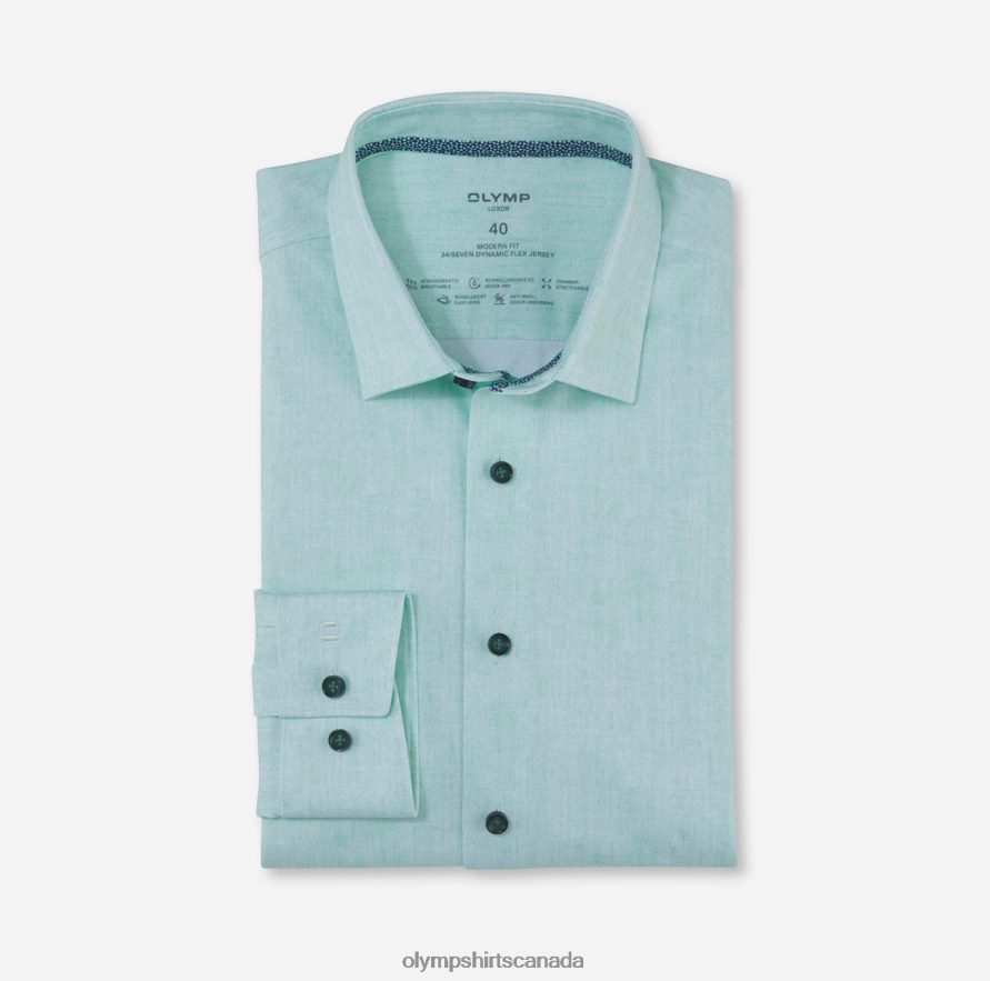 OLYMP Luxor 24/Seven Modern Fit, Business Shirt, New Kent, Light Green H2P42H1210 Clothing