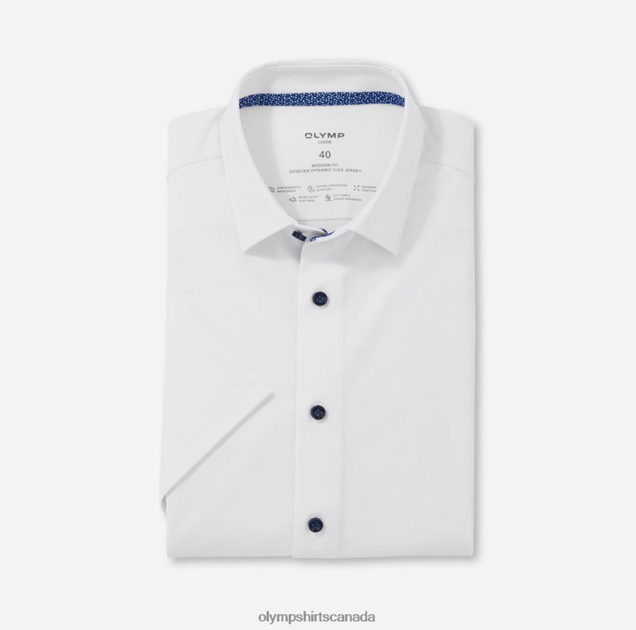 OLYMP Luxor 24/Seven Modern Fit, Business Shirt, New Kent, White H2P42H1069 Clothing