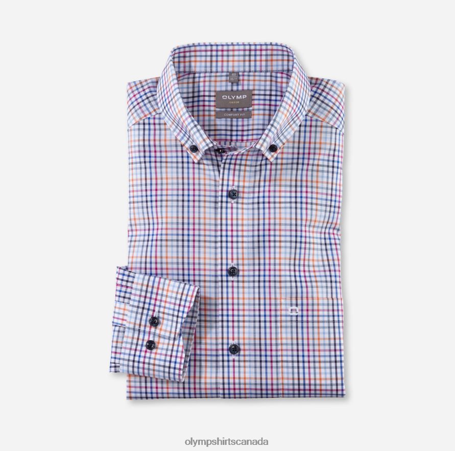 OLYMP Luxor Comfort Fit, Business Shirt, Button-Down, Orange H2P42H1498 Clothing