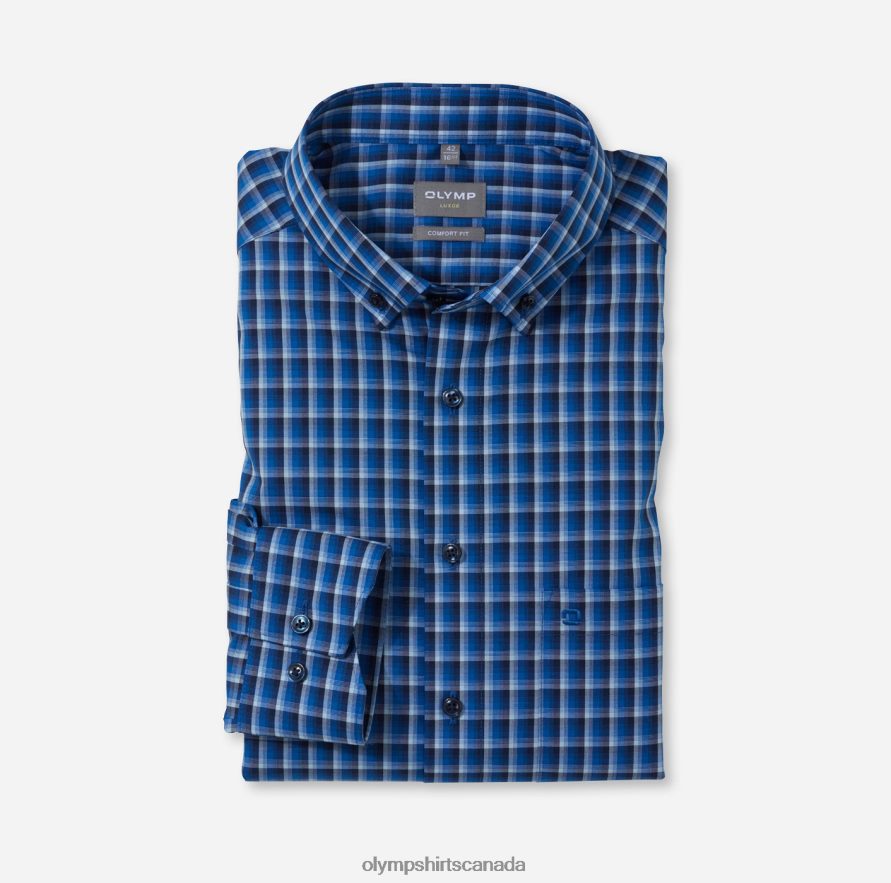 OLYMP Luxor Comfort Fit, Business Shirt, Button-Down, Royal H2P42H1521 Clothing