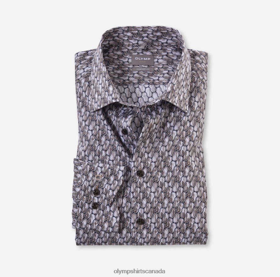 OLYMP Luxor Comfort Fit, Business Shirt, New Kent, Brown H2P42H1620 Clothing