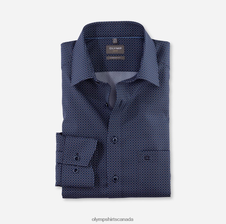 OLYMP Luxor Comfort Fit, Business Shirt, New Kent, Marine H2P42H1509 Clothing