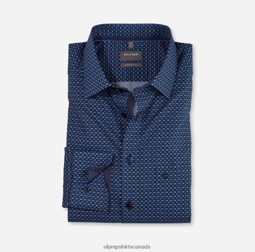 OLYMP Luxor Comfort Fit, Business Shirt, New Kent, Marine H2P42H1641 Clothing