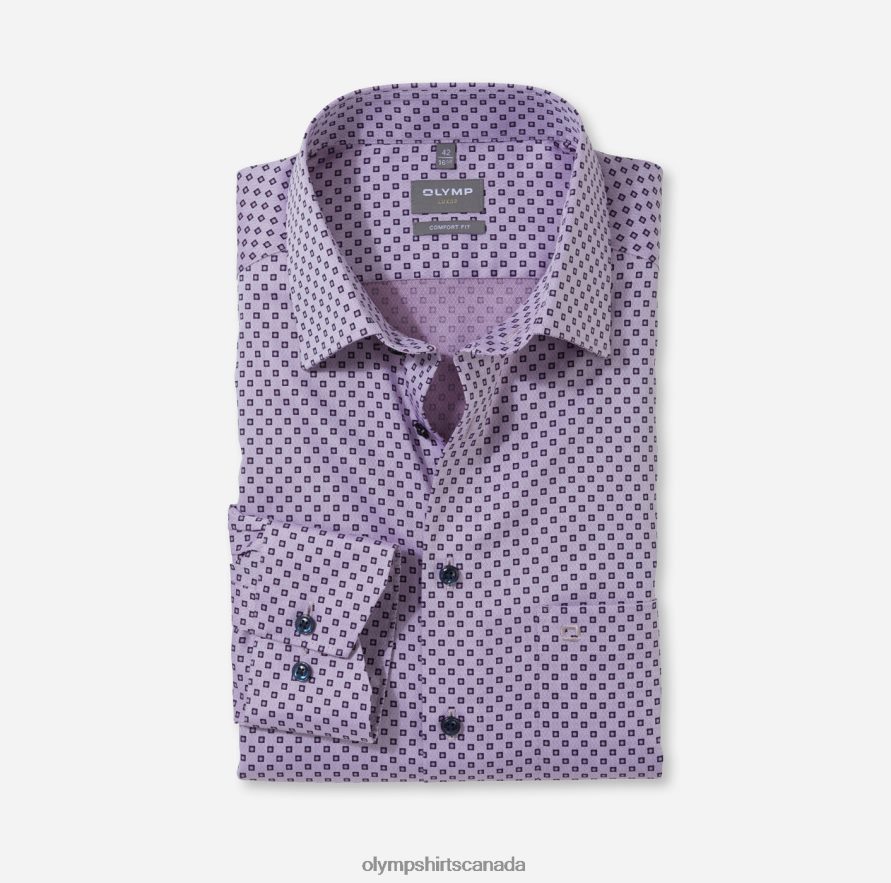 OLYMP Luxor Comfort Fit, Business Shirt, New Kent, Mauve H2P42H1673 Clothing