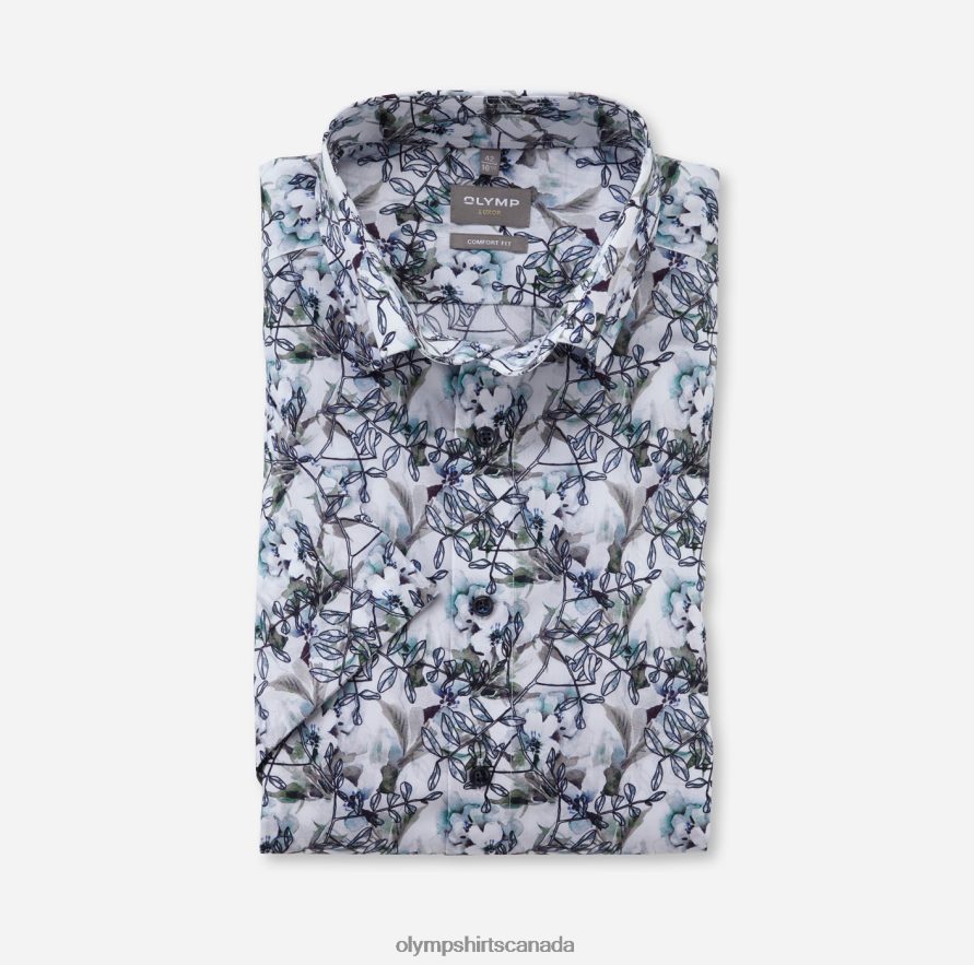 OLYMP Luxor Comfort Fit, Business Shirt, Under Button-Down, Aqua H2P42H1624 Clothing