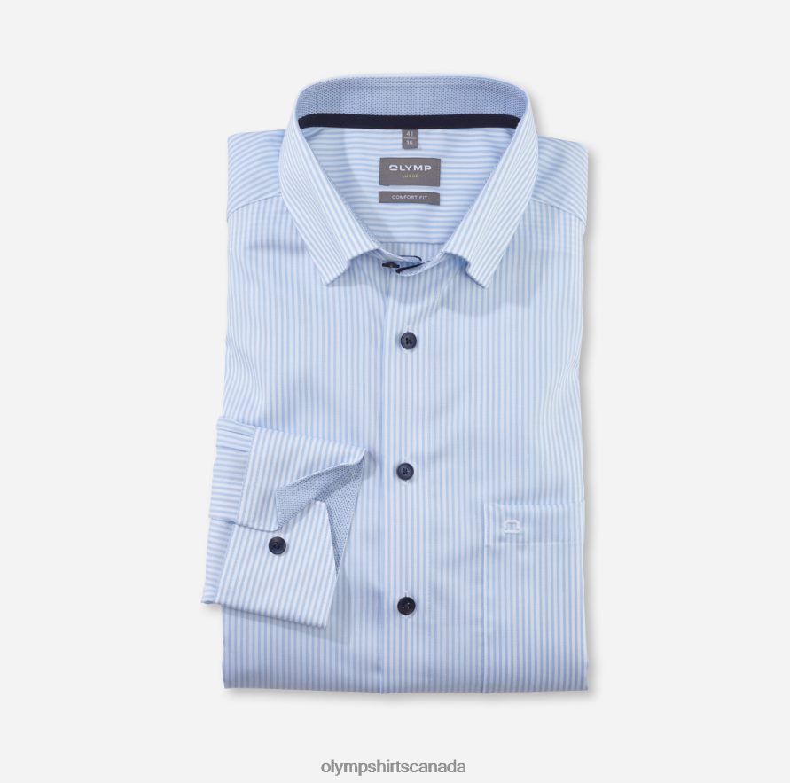 OLYMP Luxor Comfort Fit, Business Shirt, Under Button-Down, Bleu H2P42H1477 Clothing