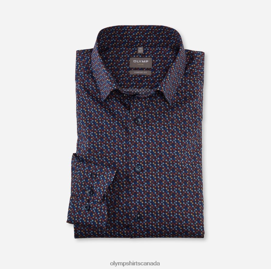 OLYMP Luxor Comfort Fit, Business Shirt, Under Button-Down, Red H2P42H1670 Clothing