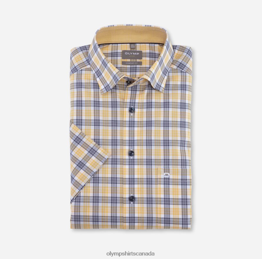 OLYMP Luxor Comfort Fit, Business Shirt, Under Button-Down, Yellow H2P42H1520 Clothing