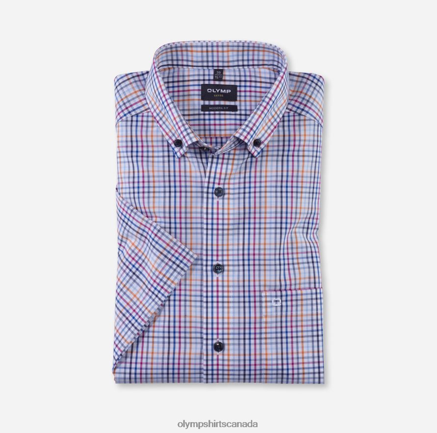 OLYMP Luxor Modern Fit, Business Shirt, Button-Down, Orange H2P42H1213 Clothing