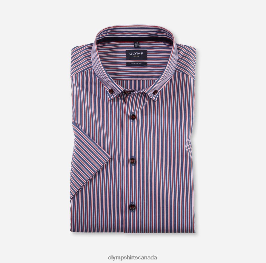 OLYMP Luxor Modern Fit, Business Shirt, Button-Down, Red H2P42H1183 Clothing