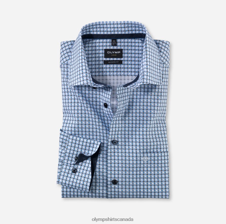 OLYMP Luxor Modern Fit, Business Shirt, Global Kent, Bleu H2P42H1161 Clothing