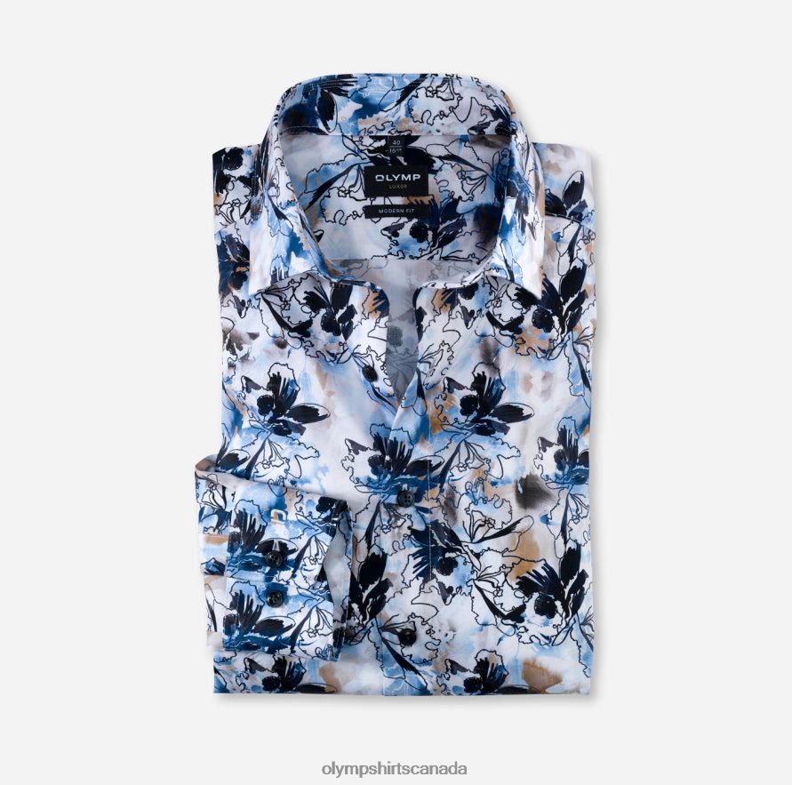 OLYMP Luxor Modern Fit, Business Shirt, Global Kent, Bleu H2P42H1334 Clothing