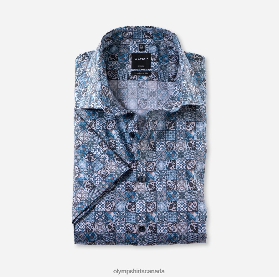 OLYMP Luxor Modern Fit, Business Shirt, Global Kent, Bleu H2P42H1361 Clothing