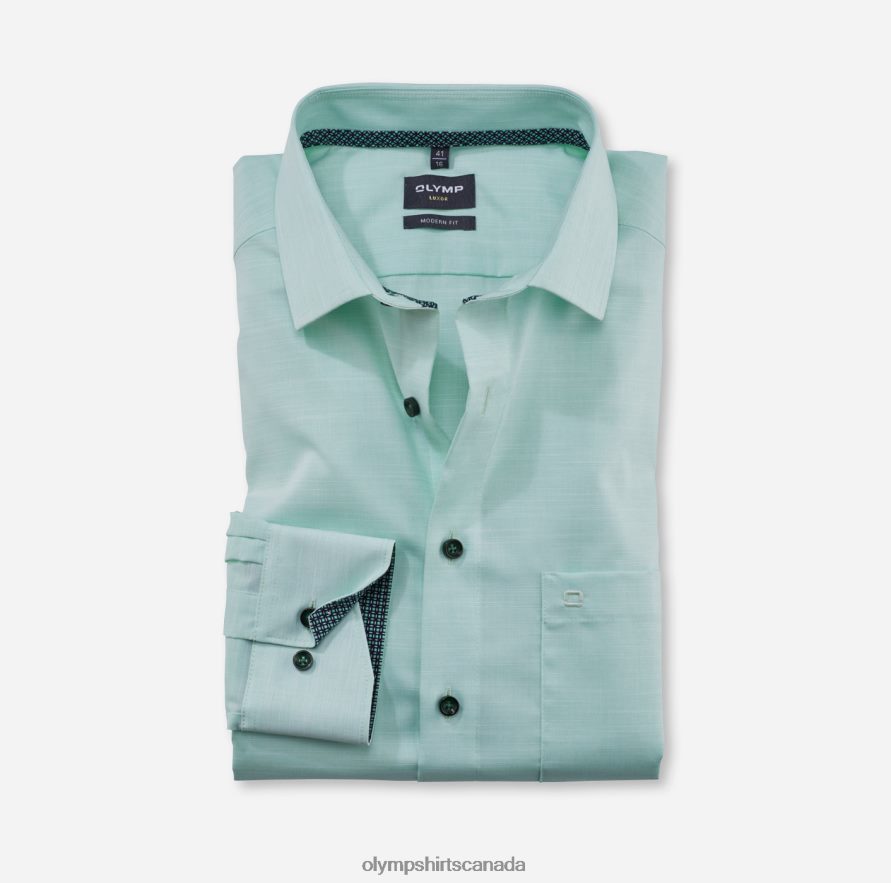 OLYMP Luxor Modern Fit, Business Shirt, Global Kent, Light Green H2P42H1306 Clothing