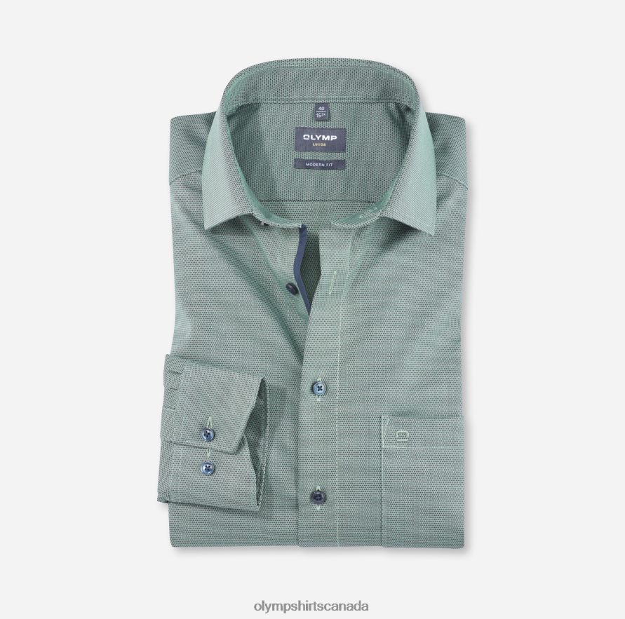 OLYMP Luxor Modern Fit, Business Shirt, Global Kent, Light Green H2P42H1326 Clothing