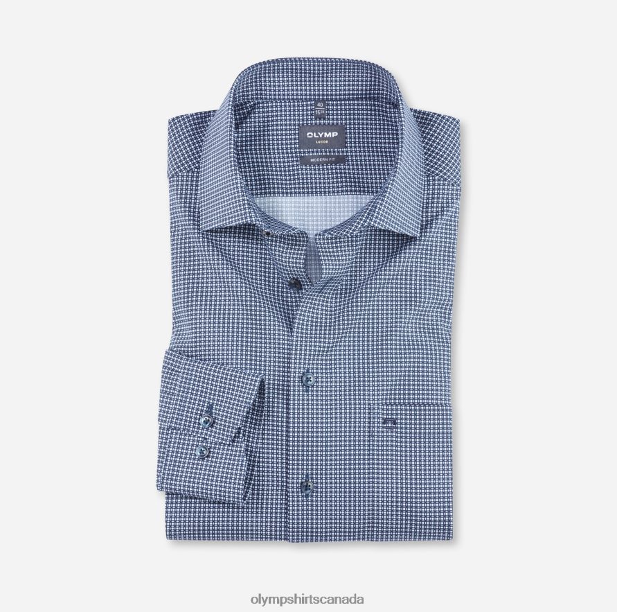 OLYMP Luxor Modern Fit, Business Shirt, Global Kent, Marine H2P42H1090 Clothing