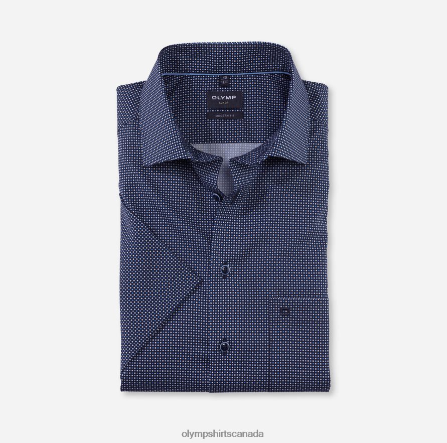 OLYMP Luxor Modern Fit, Business Shirt, Global Kent, Marine H2P42H1112 Clothing