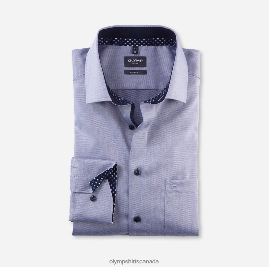 OLYMP Luxor Modern Fit, Business Shirt, Global Kent, Marine H2P42H969 Clothing