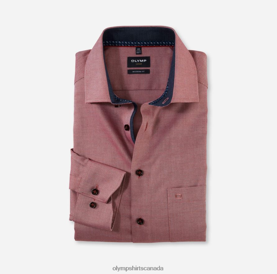 OLYMP Luxor Modern Fit, Business Shirt, Global Kent, Red H2P42H1295 Clothing