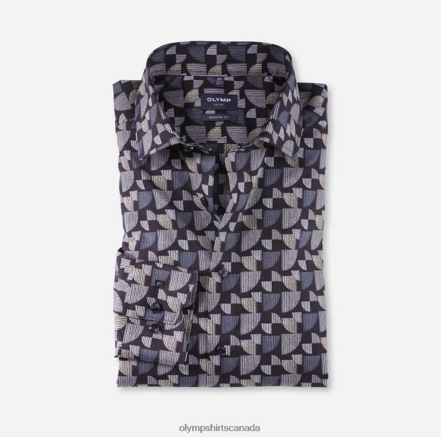 OLYMP Luxor Modern Fit, Business Shirt, Global Kent, Taupe H2P42H1003 Clothing