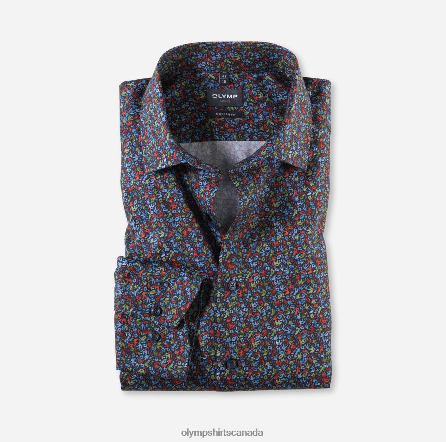 OLYMP Luxor Modern Fit, Business Shirt, Long Sleeve Extra Long, Global Kent, Red H2P42H1434 Clothing