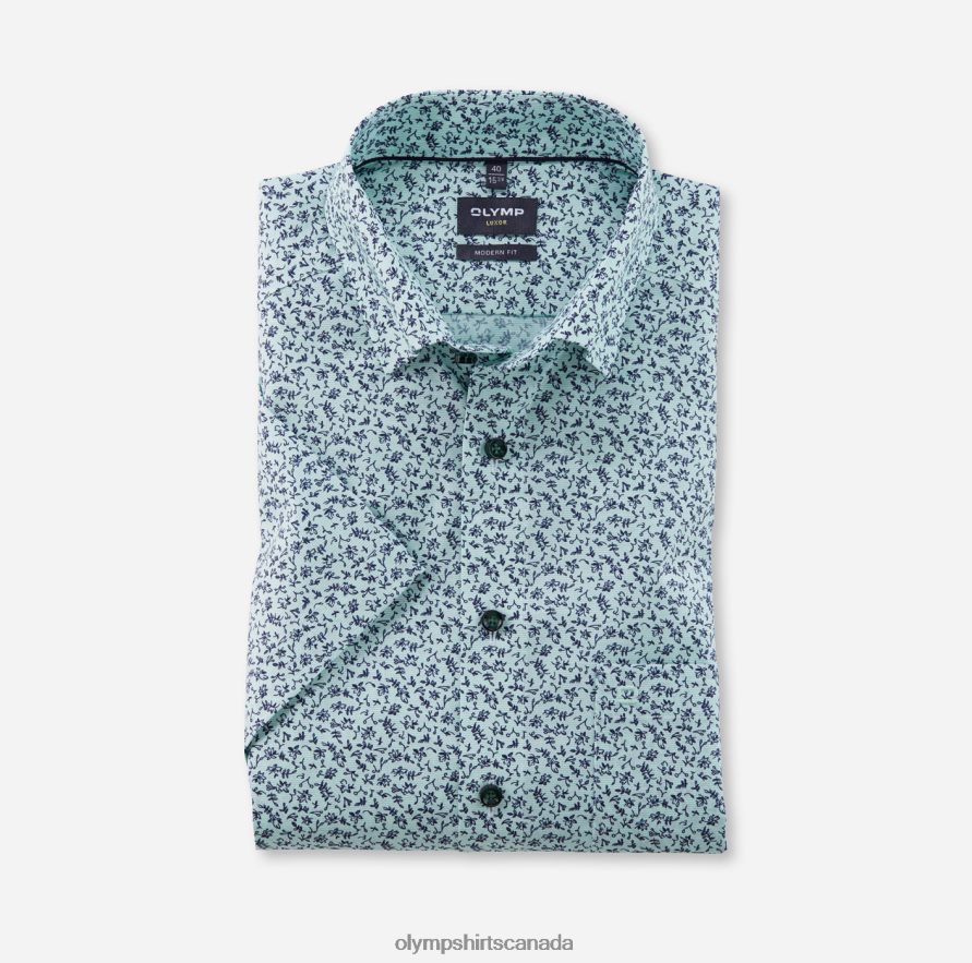 OLYMP Luxor Modern Fit, Business Shirt, Under Button-Down, Light Green H2P42H1190 Clothing