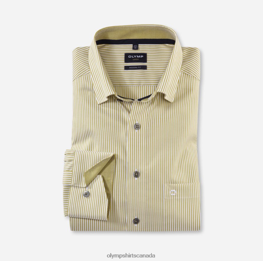 OLYMP Luxor Modern Fit, Business Shirt, Under Button-Down, Lime H2P42H1020 Clothing