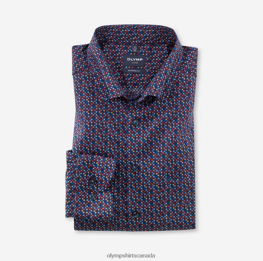 OLYMP Luxor Modern Fit, Business Shirt, Under Button-Down, Red H2P42H1355 Clothing