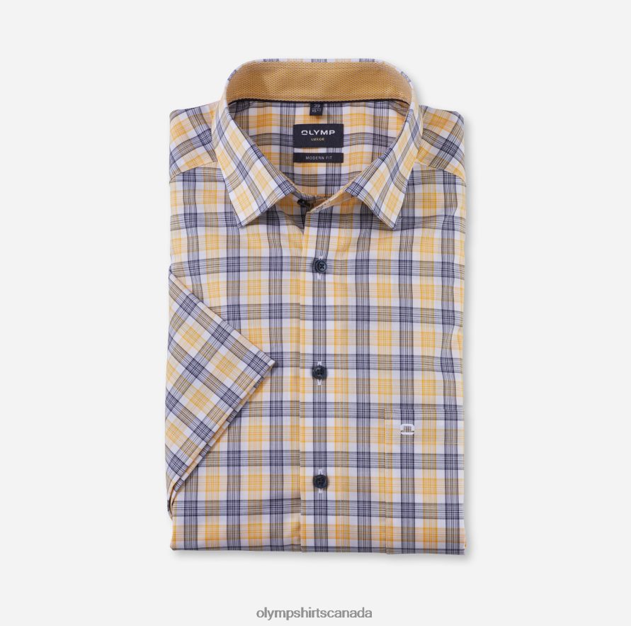 OLYMP Luxor Modern Fit, Business Shirt, Under Button-Down, Yellow H2P42H1176 Clothing