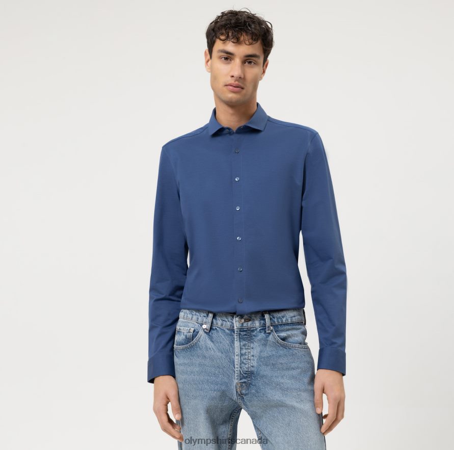 OLYMP No. Six 24/Seven Super Slim, Business Shirt, Cutaway, Marine H2P42H25 Clothing