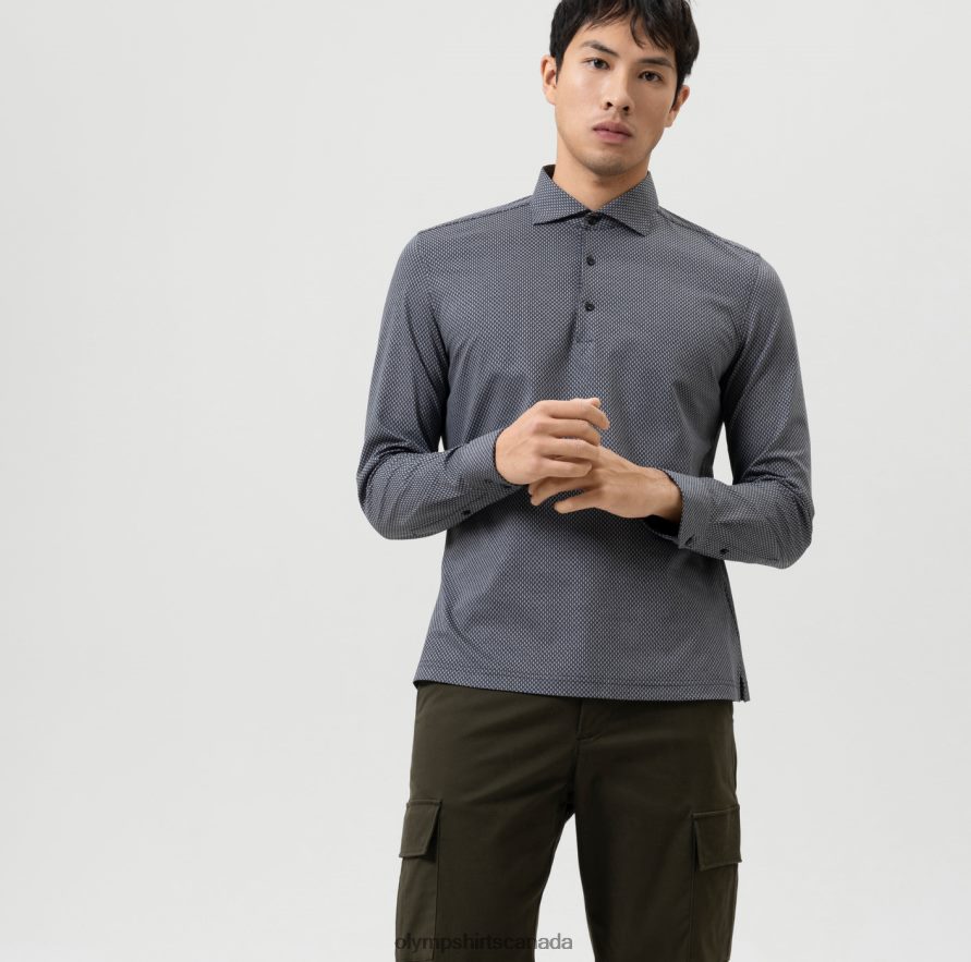 OLYMP No. Six 24/Seven Super Slim, Business Shirt, Kent, Black H2P42H97 Clothing