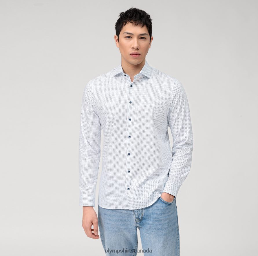 OLYMP No. Six 24/Seven Super Slim, Business Shirt, Kent, Bleu H2P42H127 Clothing