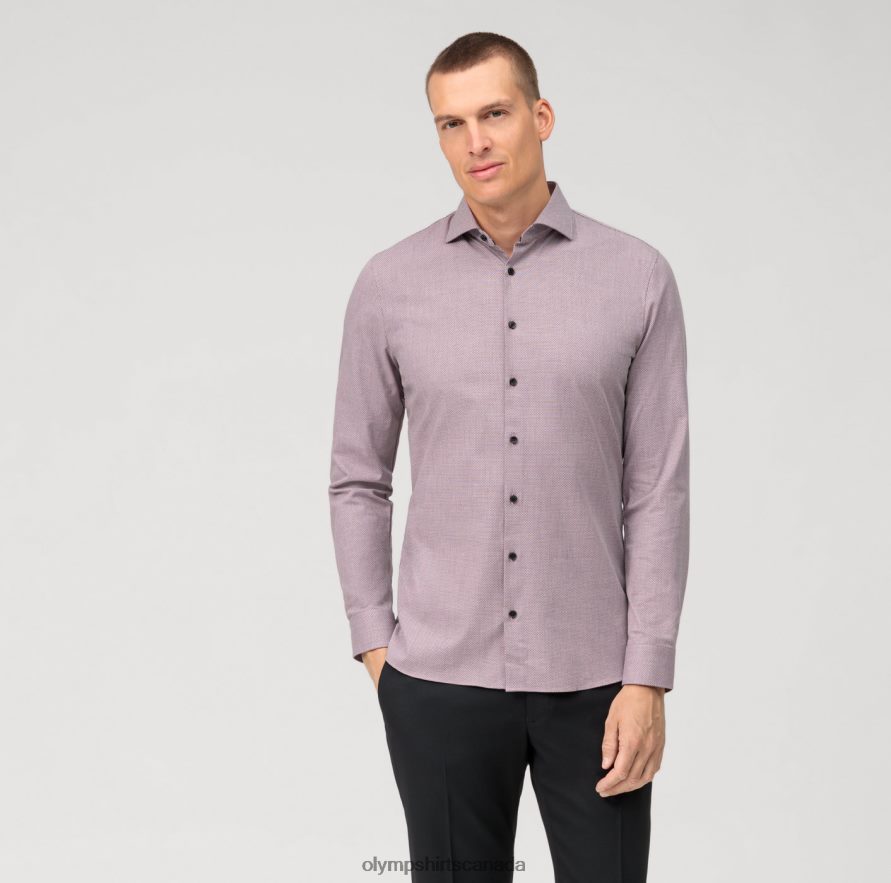 OLYMP No. Six 24/Seven Super Slim, Business Shirt, Kent, Mauve H2P42H115 Clothing