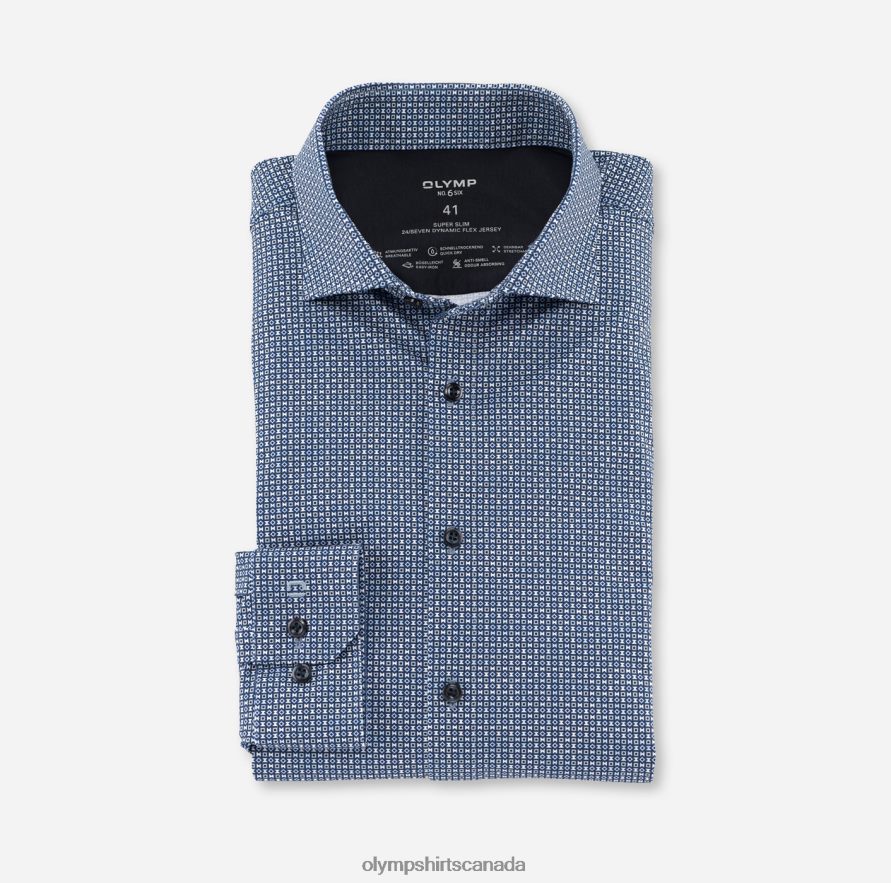 OLYMP No. Six 24/Seven Super Slim, Business Shirt, Kent, Royal H2P42H86 Clothing