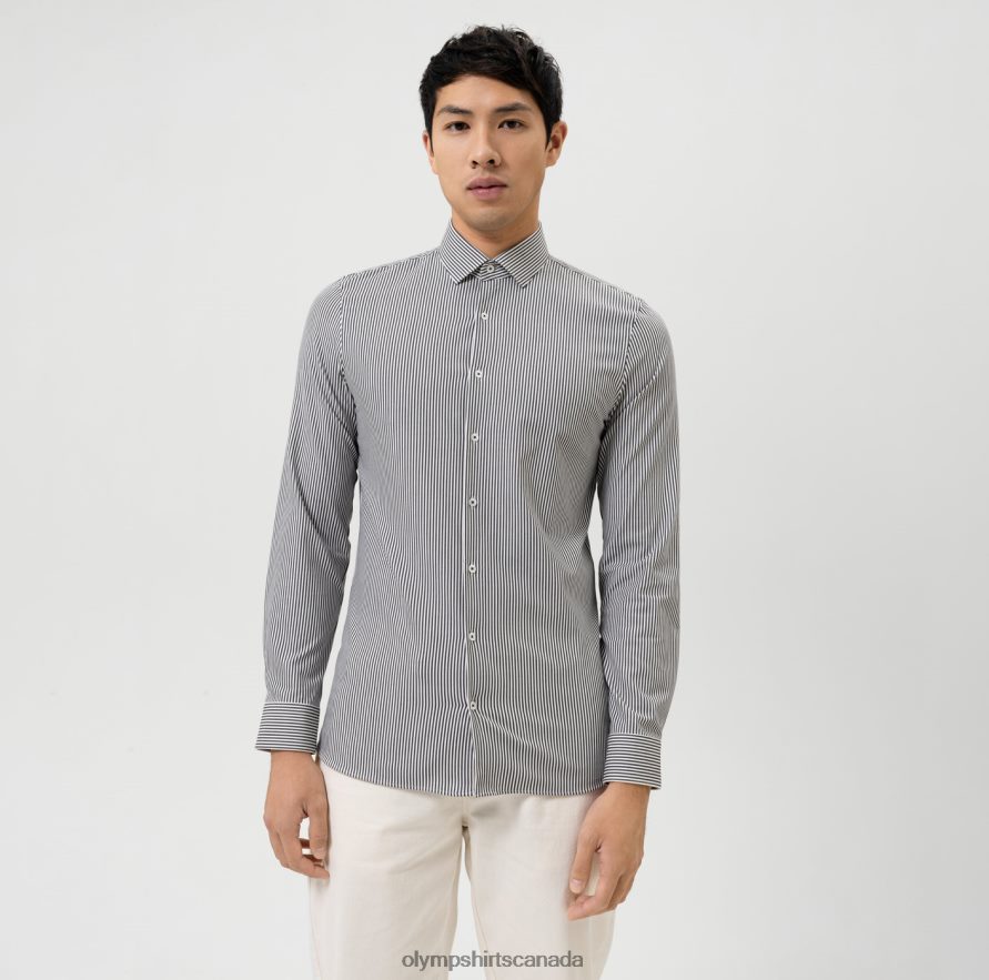 OLYMP No. Six 24/Seven Super Slim, Business Shirt, Modern Kent, Black H2P42H12 Clothing