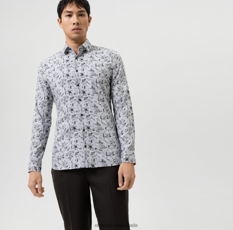 OLYMP No. Six 24/Seven Super Slim, Business Shirt, Modern Kent, Black H2P42H213 Clothing