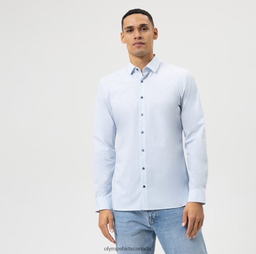 OLYMP No. Six 24/Seven Super Slim, Business Shirt, Modern Kent, Bleu H2P42H191 Clothing