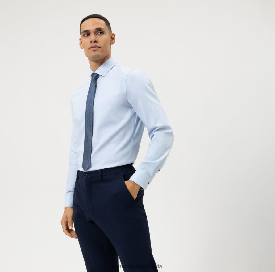 OLYMP No. Six 24/Seven Super Slim, Business Shirt, Modern Kent, Bleu H2P42H98 Clothing